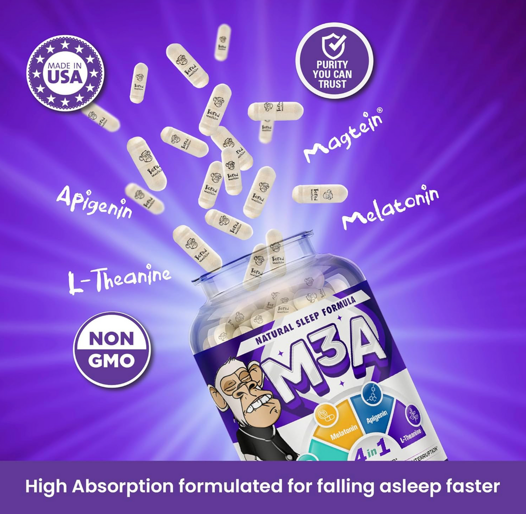 M3A Sleep Aid with Magtein, Melatonin, Apigenin & L-Theanine